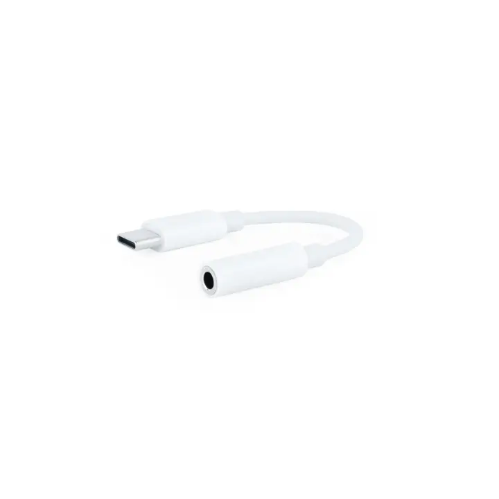 Cable Adaptador Audio USB-C/M a Jack 3.5/H, 11 cm, Blanco