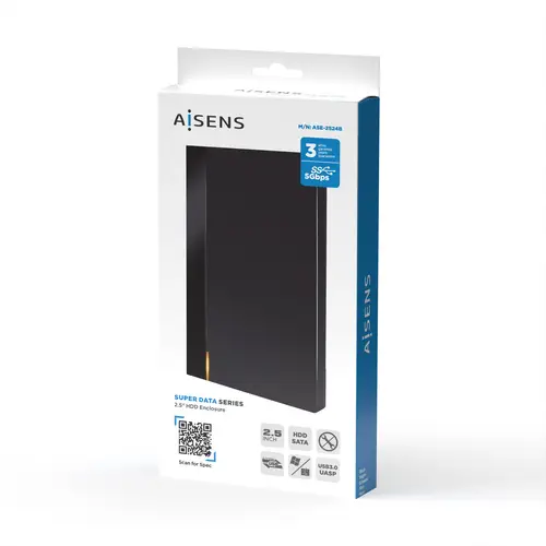 Caja Externa 2,5? ASE-2524B 9.5mm SATA a USB 3.0/USB3.1 Gen1, Negra - Imagen 4