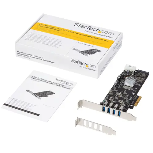 Adaptador Tarjeta PCI Express PCI-E 4 Puertos USB 3.0 UASP 2 Canales de 5Gbps con Alimentación Molex SATA - Imagen 6