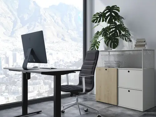 ERGO Bipedestador eléctrico con escritorio, negro - Imagen 7