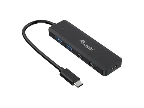 128964 hub de interfaz USB 3.2 Gen 1 (3.1 Gen 1) Type-C 5000 Mbit/s Negro - Imagen 1