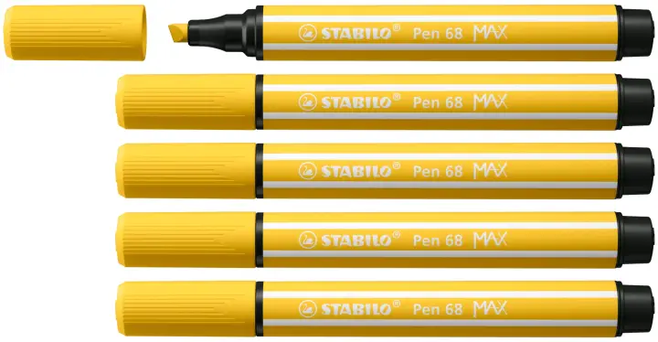 Pen 68 MAX rotulador Amarillo 5 pieza(s)