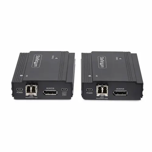 Kit Extensor de Consola por Fibra Óptica KVM DisplayPort - 4K 60Hz - Hasta 300m (Multimodo) - con 2 Módulos SFP+ de 10G Pre-Instalados - Hub USB de 3 Puertos HID - Imagen 3