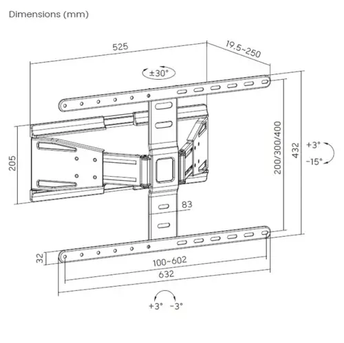 Soporte de pared para televisor ultrafino de movimiento completo de 43"-90 - Imagen 5