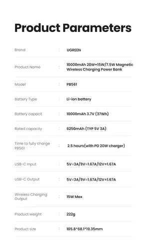25208 batería externa 10000 mAh Cargador inalámbrico Beige - Imagen 14