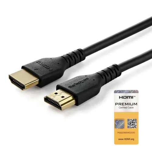 Cable de 1m HDMI 2.0 Certificado Premium de alta velocidad con Ethernet - Durable - UHD 4K 60Hz - con Fibra de Aramida - HDMI 2.0 - TPE - para Monitores, TV y Pantallas - Imagen 1