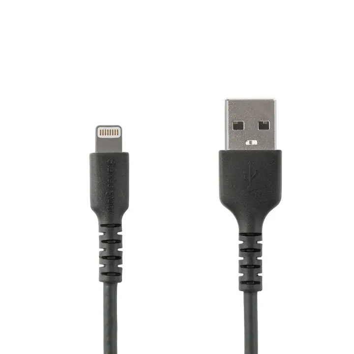Cable Resistente USB-A a Lightning de 1 m Negro - Cable de Alimen..