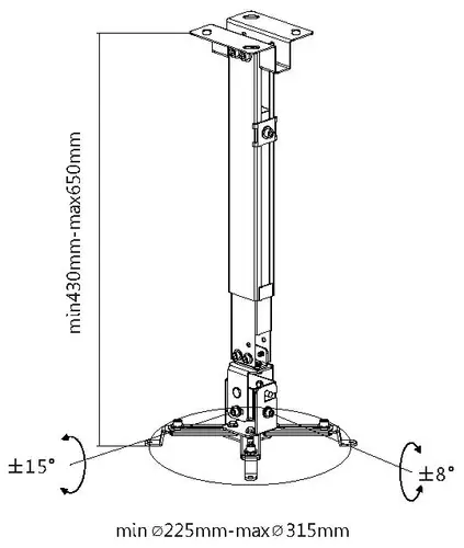 Soporte de pared de techo para proyector, negro - Imagen 4