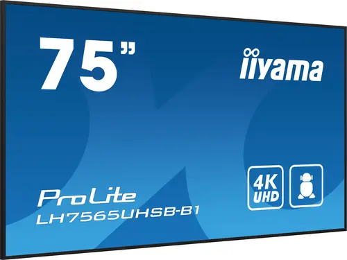 LH7565UHSB-B1 pantalla de señalización Diseño de quiosco 189,2 cm (74.5") LED Wifi 800 cd / m² 4K Ultra HD Negro Procesador incorporado Android 11 24/7 - Imagen 3