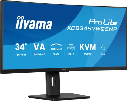 ProLite XCB3497WQSNP-B1 pantalla para PC 86,4 cm (34") 3440 x 1440 Pixeles UltraWide Quad HD LED Negro - Imagen 1