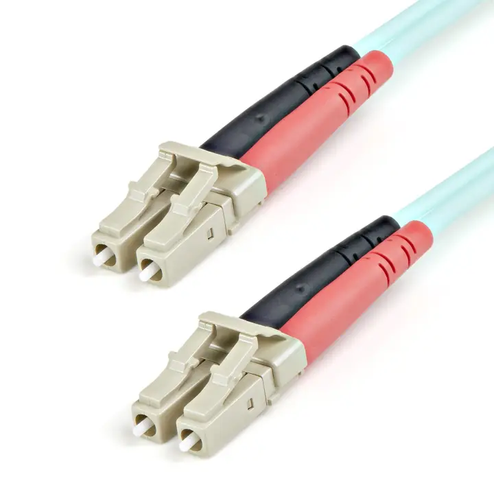 Cable de 1m de Fibra Óptica Multimodo OM3 LC a LC UPC - Full Duplex 50/125µm - para Redes de 100G - LOMMF/VCSEL - Pérdida Baja al Insertar <0.3dB - Cable LSZH