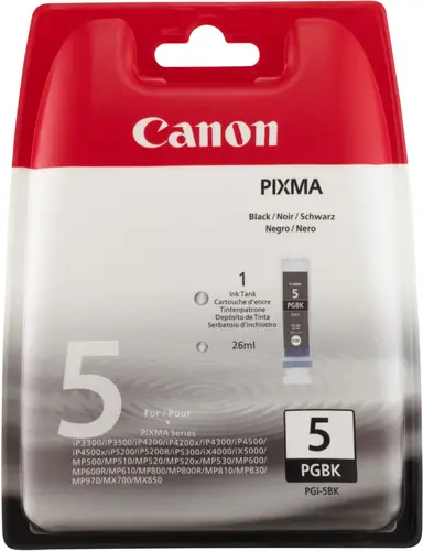 PGI-5BK cartucho de tinta 1 pieza(s) Original Rendimiento estándar Negro - Imagen 1