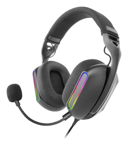 HEADSET MARS GAMING MHPRO ARGB JACK 3.5mm ALIMENTACION USB CONTROL VOLUMEN COLOR NEGRO