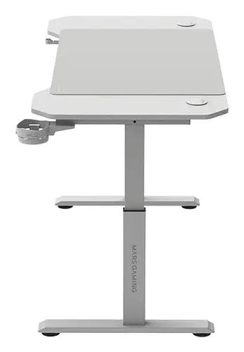 MGD-ERGO120, Mesa Altura Ajustable 3 Posiciones, Superficie Ergonómica, Estructura Metálica, Alfombrilla XXL, Soporte Auriculares y Bebida, Gestión Cableado, Mesa Gaming 120x60cm, Blanco - Imagen 3