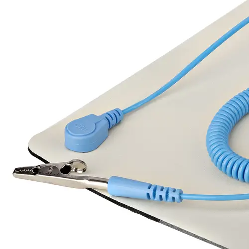 Alfombrilla Antiestática, Superficie Antiestática para la Reparación de Electrónicos para Mesa, con Cable de Toma a Tierra Removible, ANSI/ESD S 4.1, 60cmx120cm - Imagen 5