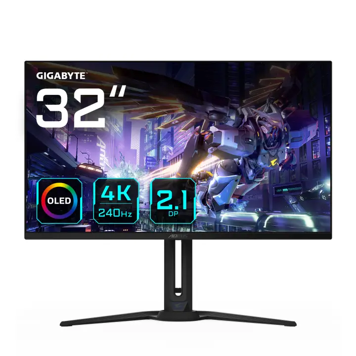 Monitor de juegos OLED AORUS FO32U2P de 32 - 3840 x 2160 (UHD), 240Hz, 0.03ms, 250 cd/m², KVM, FreeSync Premium Pro, DisplayHDR True Black 400, DisplayPort 2.1