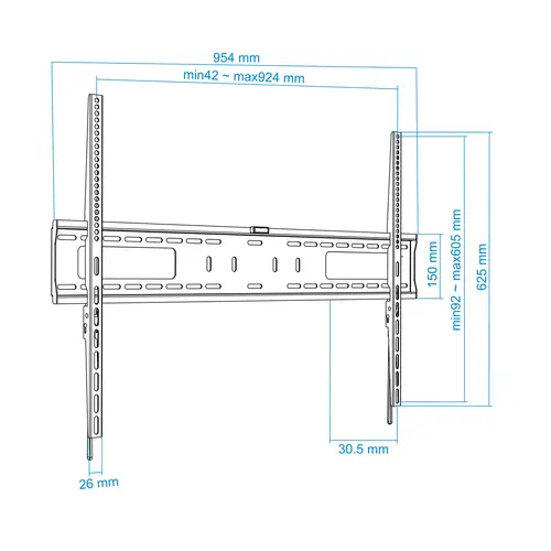Soporte de Pared para Monitor / TV LCD, Plasma de 60-100, Negro - Imagen 8