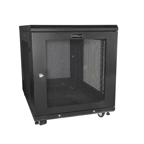 Armario Rack para Servidores 12U 19" 4 Columnas - Rack de Servidores con Cerradura y Seguro - Rack con Ruedas y Carriles de Montaje Ajustables para Equipo de Red - Imagen 1