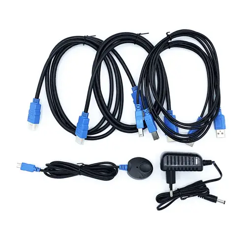 Conmutador KVM HDMI 4K@60HZ USB 1U-2PC con fuente alimentación, Negro - Imagen 3