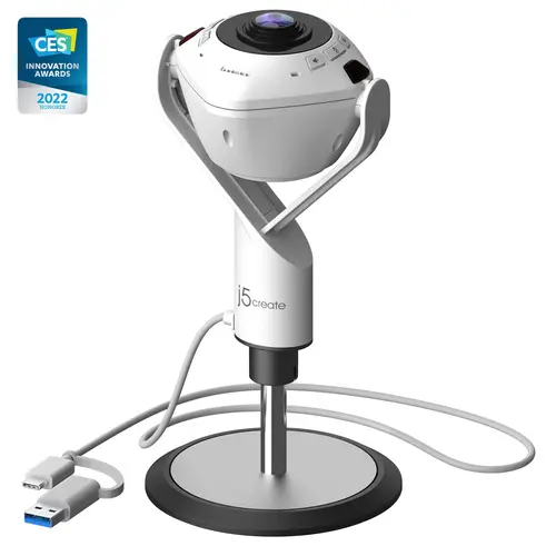 JVU368-N Cámara web con altavoz alimentado por IA de 360° - Imagen 1