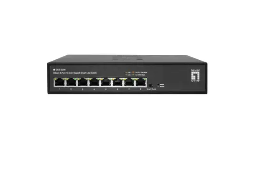 GES-2208 switch Gestionado L2 Gigabit Ethernet (10/100/1000) Negro - Imagen 1