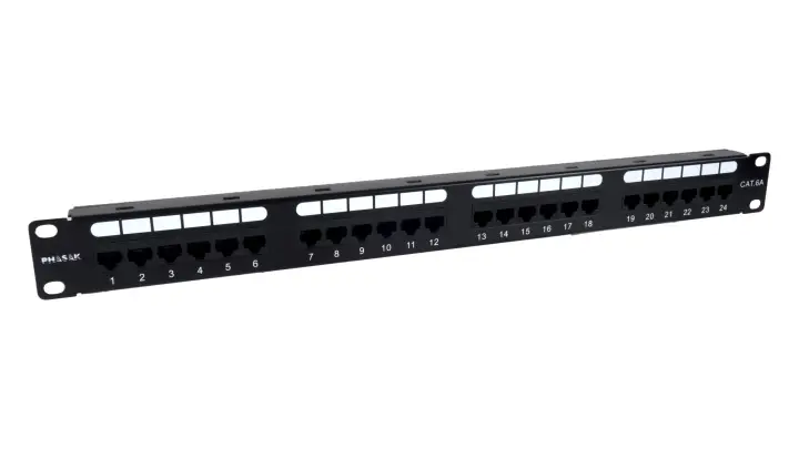 Patch panel 19" 24P Cat.6 UTP RJ45 DUAL 1U + Organizador - PU 2424