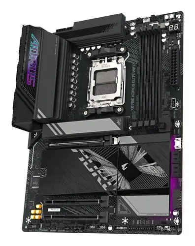 X870E AORUS ELITE WIFI7 Placa Base - Compatible con CPUs AMD Ryzen 9000, 16+2+2 fases VRM digitales, hasta 8000Hz DDR5 (OC), 3xPCIe 5.0 + 1xPCIe 4.0, Wi-Fi 7, LAN 2.5GbE, USB 4 - Imagen 4