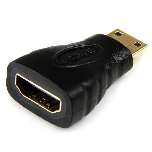 Adaptador Mini HDMI a HDMI -HDMI Ultra HD 4K 30Hz de Alta Velocidad - HDMI 1.4 - Conectores Chapados en Oro - Adaptador HDMI UHD 4K - Negro - Imagen 1