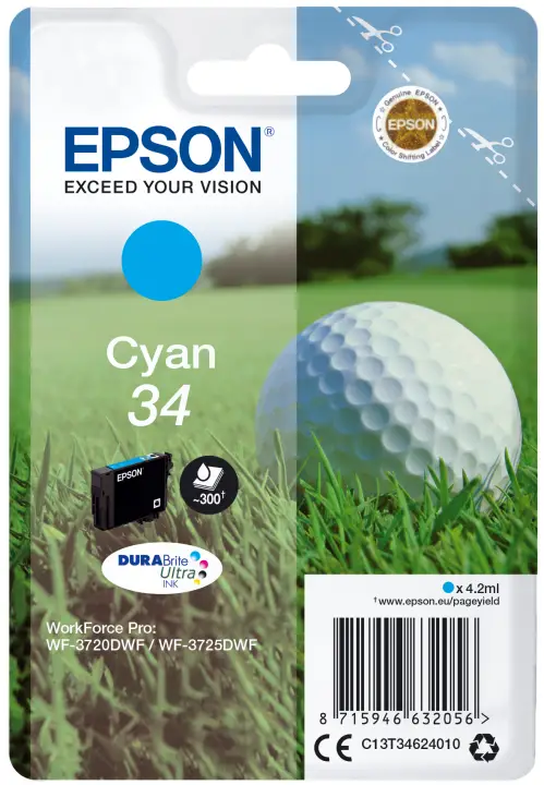 Golf ball Singlepack Cyan 34 DURABrite Ultra Ink