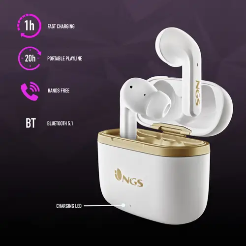 ARTICA TROPHY Auriculares Inalámbrico Dentro de oído Llamadas/Música USB Tipo C Bluetooth Oro, Blanco - Imagen 11