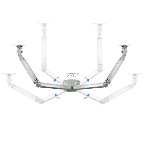 Soporte de Mesa Giratorio e Inclinable para 2 Pantallas (Monitor / TV Plasma / LCD / LED) 13  32, de Dos Brazos, Plata - Imagen 9