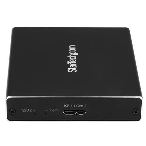 Caja de Dos Bahías M.2 NGFF - USB 3.1 (10Gbps) - RAID - Caja Externa USB-C y USB-A de Aluminio - Imagen 2