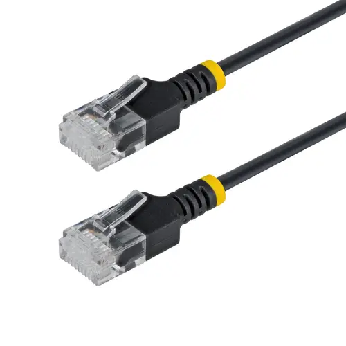 Cable Ethernet CAT6a Ultra Delgado de 50cm Negro - Cable de Red Snagless RJ45 UTP con Alambre de Cobre Puro 34AWG - Latiguillo de Red - Probado con Canal Fluke - Imagen 1