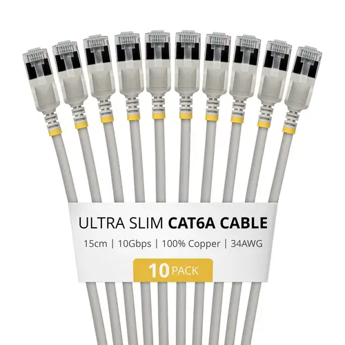 6ASTP34GRS15CM10PK cable de red Gris 0,15 m Cat6a U/FTP (STP) Alrededor - Imagen 1