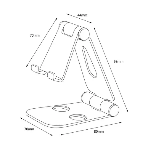 Soporte De Sobremesa Tamaño M Ajustable (2 Pivotes) Para Movil / Tablet, Gris - Imagen 7