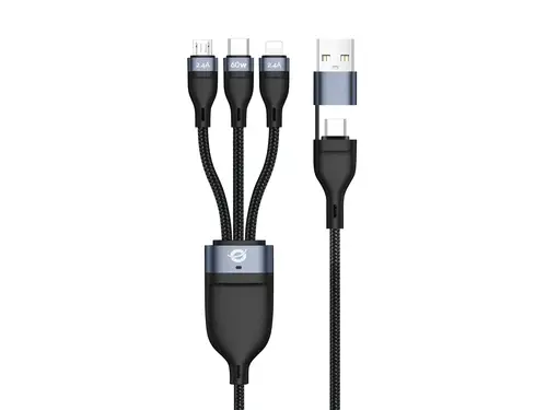 ETTA05B15 cable USB USB 2.0 1,5 m USB C USB C/Micro-USB B/Lightning Negro - Imagen 1