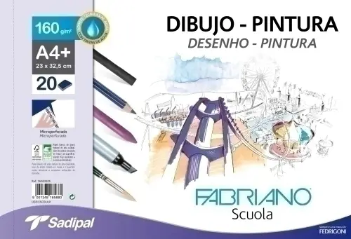 BLOC DIB.PINTURA FABRIANO A4+ 20h LISO - Pack de 5 unidades