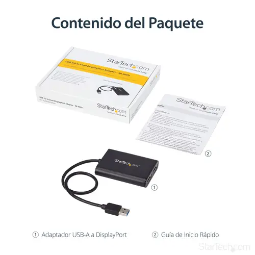 Adaptador Gráfico Externo USB 3.0 a DisplayPort Doble 4K60 DisplayLink - Cable Conversor USB 3.0 a DP de Vídeo - Imagen 12