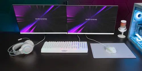 MCP124PRO, Combo Gaming 4en1, Teclado RGB H-Mech con Reposamuñecas, Ratón RGB 3200DPI y Switches HUANO, Auriculares FRGB, Alfombrilla Nanotextil 36x26cm, Multiplataforma, Español, Blanco - Imagen 6