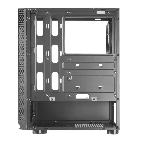 MCN2, Caja PC Gaming ATX, Ventana Lateral Completa, Rejilla Delantera, Diseño Cámara Dual, Ventilador Trasero 12cm, Negro - Imagen 6