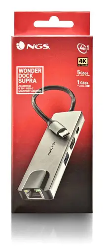 NGS-HUB-0140 hub de interfaz USB 2.0 Type-C 5000 Mbit/s Aluminio, Negro - Imagen 5