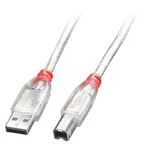 41755 cable USB USB 2.0 5 m USB A USB B Transparente - Imagen 1