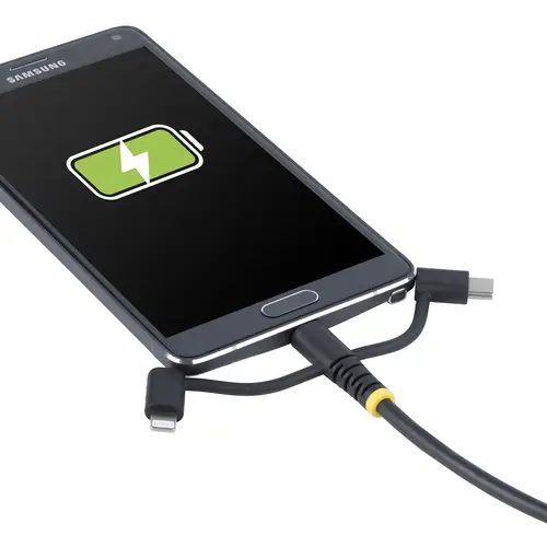 Cable Multicarga Resistente USB de 1m - Lightning/Micro-USB/USB-C - Certificado Apple MFi - Recubrimiento de Aramida - Cable Cargador USB Tipo C 3 en 1 - para iPhone/iPad/Android - Imagen 7