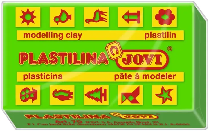 CAJA 30 PASTILLAS PLASTILINA 50 G - VERDE CLARO JOVI 7010