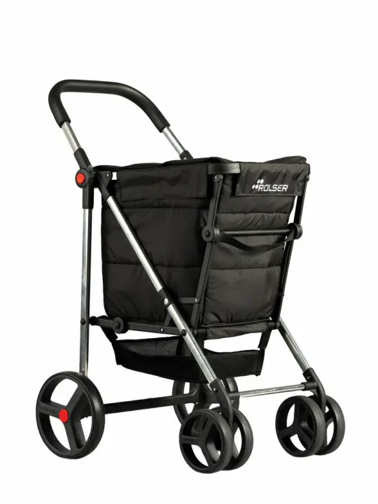 BAS001-1023 bolsa de compras Negro Bolsa para carrito de la compra