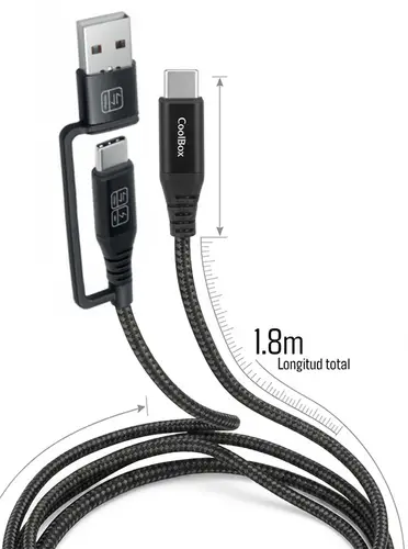 CABLE USB-C + A / USB-C DATOS 10GBPS + CARGA RAPIDA 60W - Imagen 3
