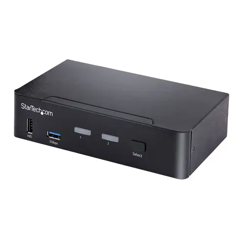 Switch Conmutador KVM USB C Tipo C, KVM de 2 puertos DisplayPort con Vídeo UHD HDR de 4K 60Hz, Audio de 3,5mm, Hub 4x USB y 2x USB A 3.2 Gen 1 de 5Gbps, Compatible con TB 3/4 - Imagen 1