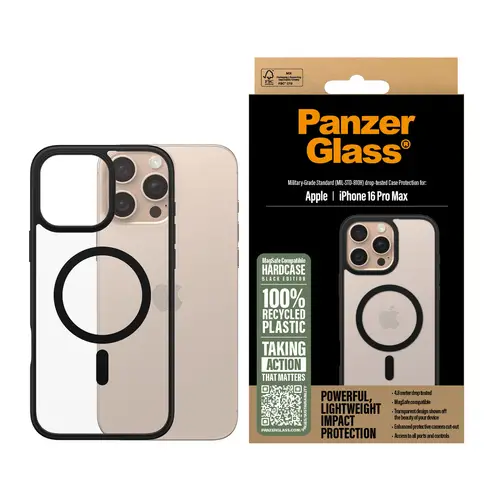 ® HardCase Transparent w. Black MagSafe & Frame iPhone 16 Pro Max funda para teléfono móvil Negro - Imagen 2
