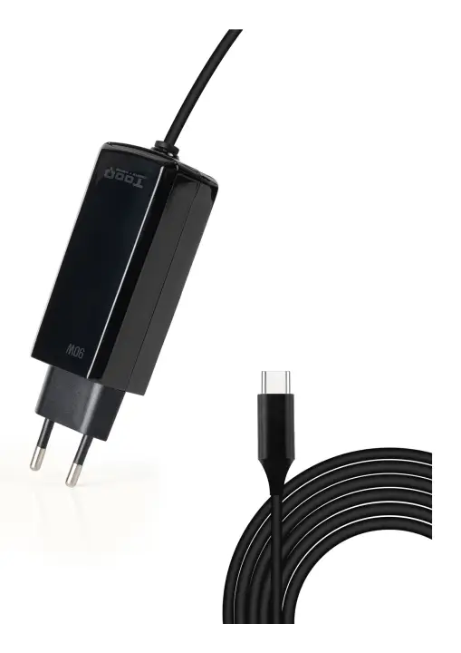 Cargador de portátil GAN USB-C PD 90W, Negro