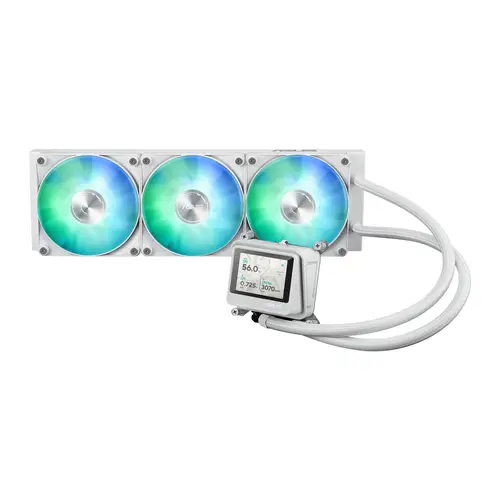 MAX Gaming LC 360 ARGB LCD White Edition Procesador Sistema de refrigeración líquida todo en uno 12 cm Blanco - Imagen 2